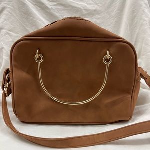 Nude - Warm Apple Cider Crossbody with Gold Top handles